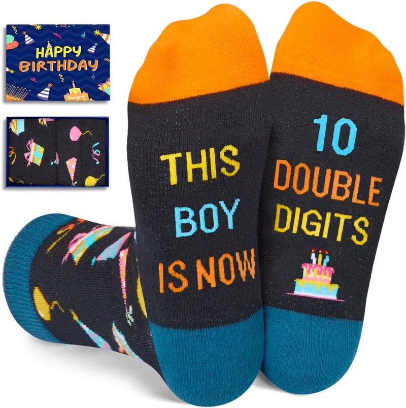 Happy Pop 10th Birthday Gifts - Socks for Tween Girls Boys, Present for 10 Year Olds - Image 1